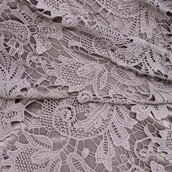 LULU'S Inherent Beauty Grey Lace Strapless Dress - Picture 14 of 15